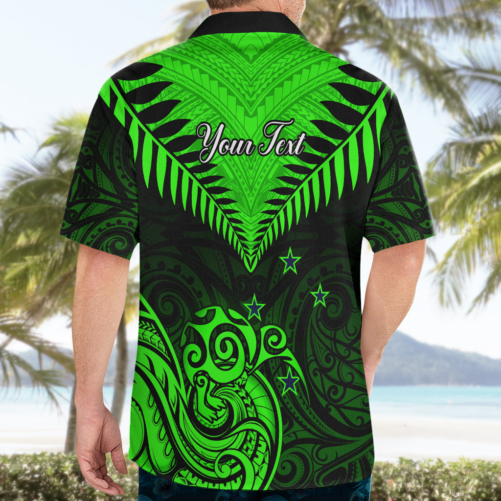 Personalised New Zealand Hawaiian Shirt Aotearoa Maori Kiwi Green Fern - Wonder Print Shop