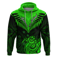 Personalised New Zealand Hoodie Aotearoa Maori Kiwi Green Fern - Wonder Print Shop