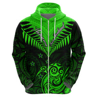 Personalised New Zealand Hoodie Aotearoa Maori Kiwi Green Fern - Wonder Print Shop