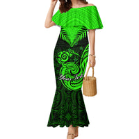 Personalised New Zealand Mermaid Dress Aotearoa Maori Kiwi Green Fern - Wonder Print Shop
