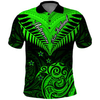 Personalised New Zealand Polo Shirt Aotearoa Maori Kiwi Green Fern - Wonder Print Shop