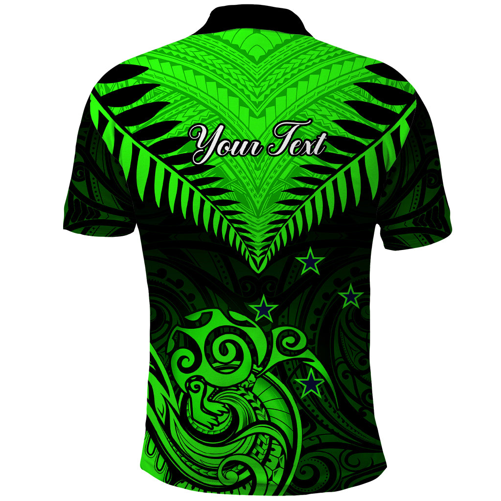 Personalised New Zealand Polo Shirt Aotearoa Maori Kiwi Green Fern - Wonder Print Shop