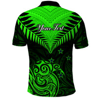 Personalised New Zealand Polo Shirt Aotearoa Maori Kiwi Green Fern - Wonder Print Shop