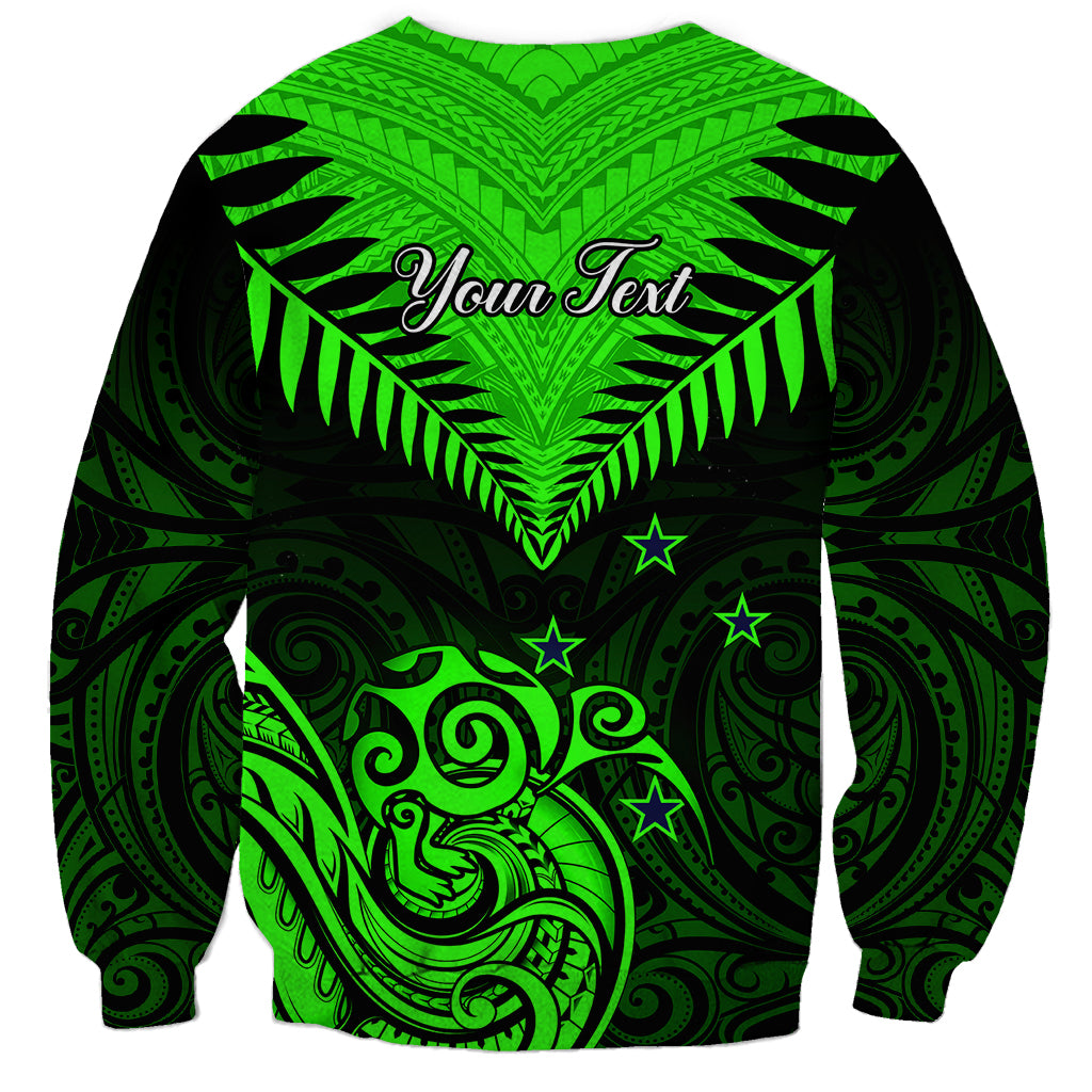 Personalised New Zealand Sweatshirt Aotearoa Maori Kiwi Green Fern - Wonder Print Shop
