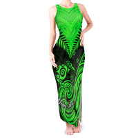 Personalised New Zealand Tank Maxi Dress Aotearoa Maori Kiwi Green Fern - Wonder Print Shop