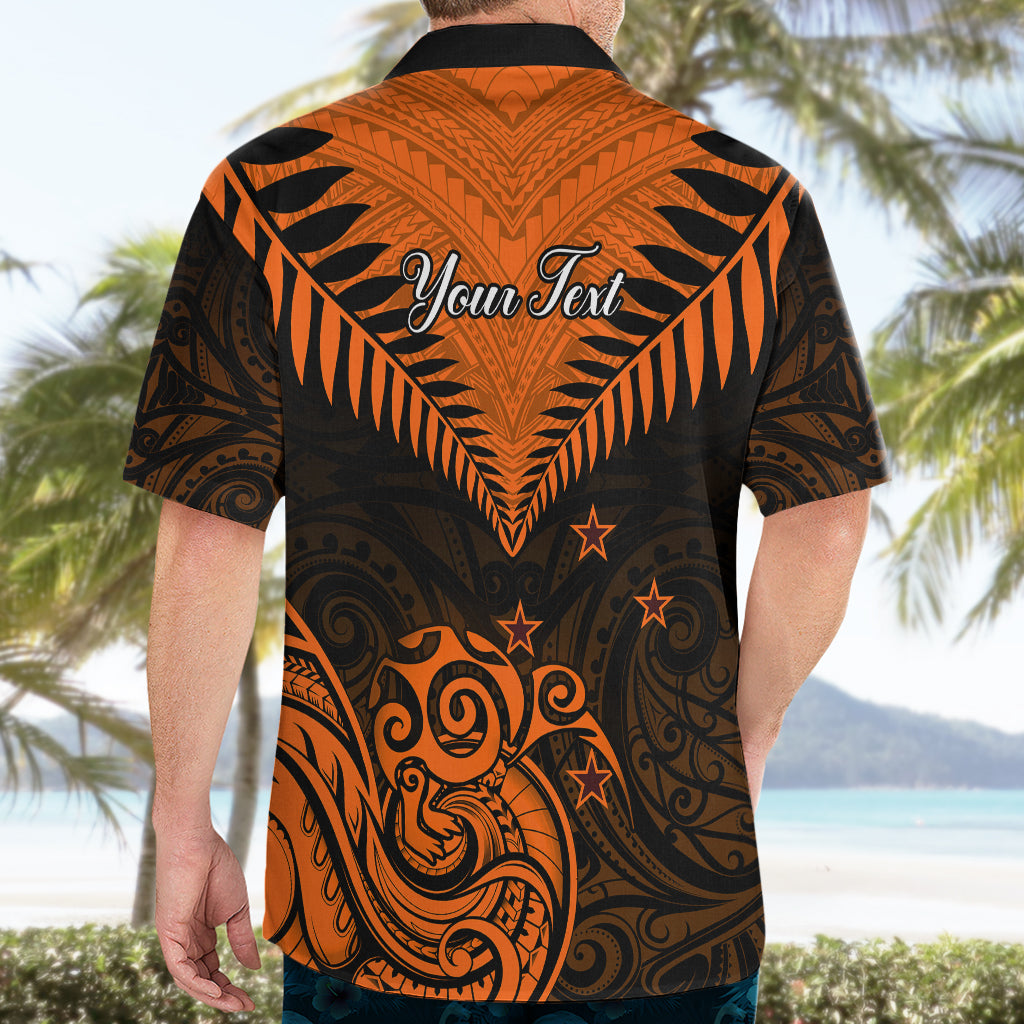 Personalised New Zealand Hawaiian Shirt Aotearoa Maori Kiwi Orange Fern - Wonder Print Shop
