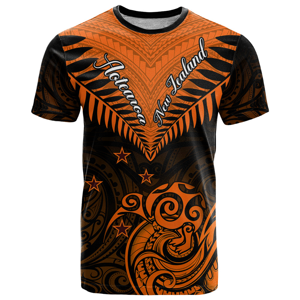 Personalised New Zealand T Shirt Aotearoa Maori Kiwi Orange Fern - Wonder Print Shop