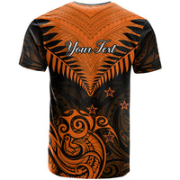 Personalised New Zealand T Shirt Aotearoa Maori Kiwi Orange Fern - Wonder Print Shop