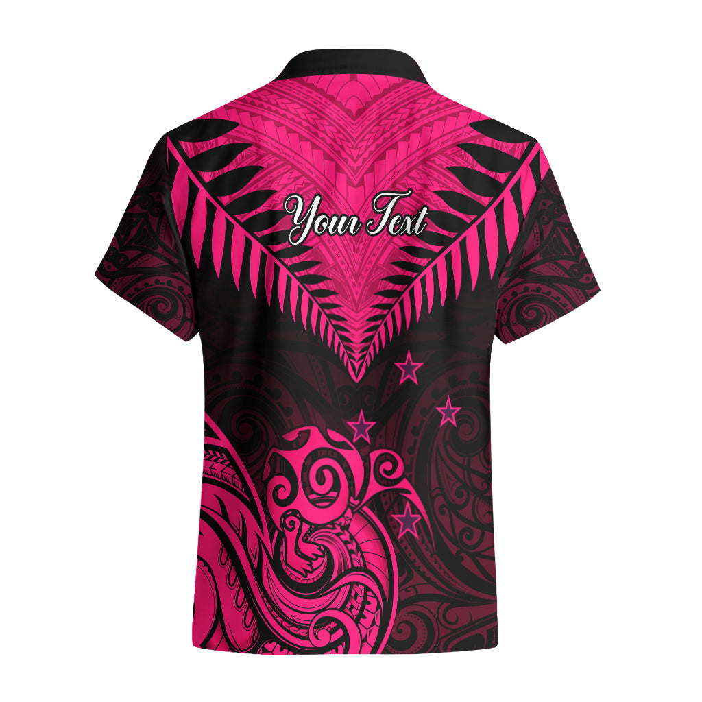 Personalised Aotearoa Hawaiian Shirt Maori Kiwi Pink Fern - Wonder Print Shop