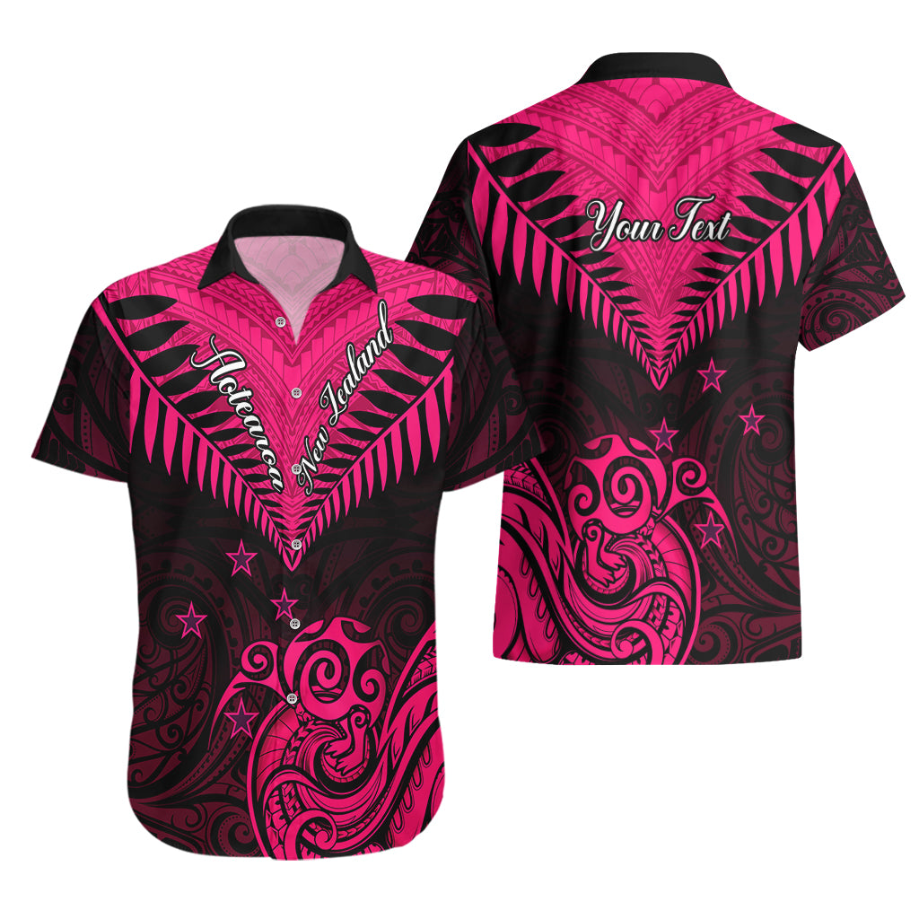 Personalised Aotearoa Hawaiian Shirt Maori Kiwi Pink Fern - Wonder Print Shop