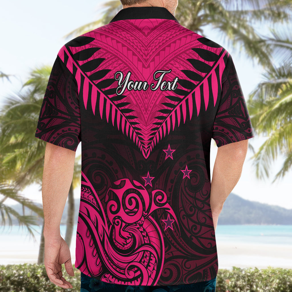 Personalised Aotearoa Hawaiian Shirt Maori Kiwi Pink Fern - Wonder Print Shop