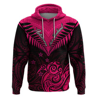 Personalised Aotearoa Hoodie Maori Kiwi Pink Fern - Wonder Print Shop
