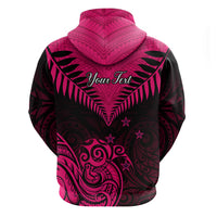 Personalised Aotearoa Hoodie Maori Kiwi Pink Fern - Wonder Print Shop