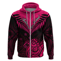 Personalised Aotearoa Hoodie Maori Kiwi Pink Fern - Wonder Print Shop