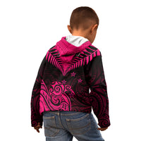 Personalised Aotearoa Kid Hoodie Maori Kiwi Pink Fern - Wonder Print Shop
