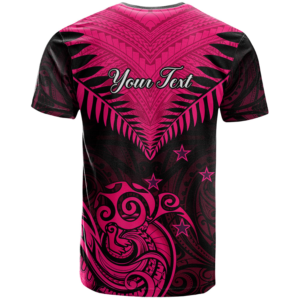 Personalised Aotearoa T Shirt Maori Kiwi Pink Fern - Wonder Print Shop