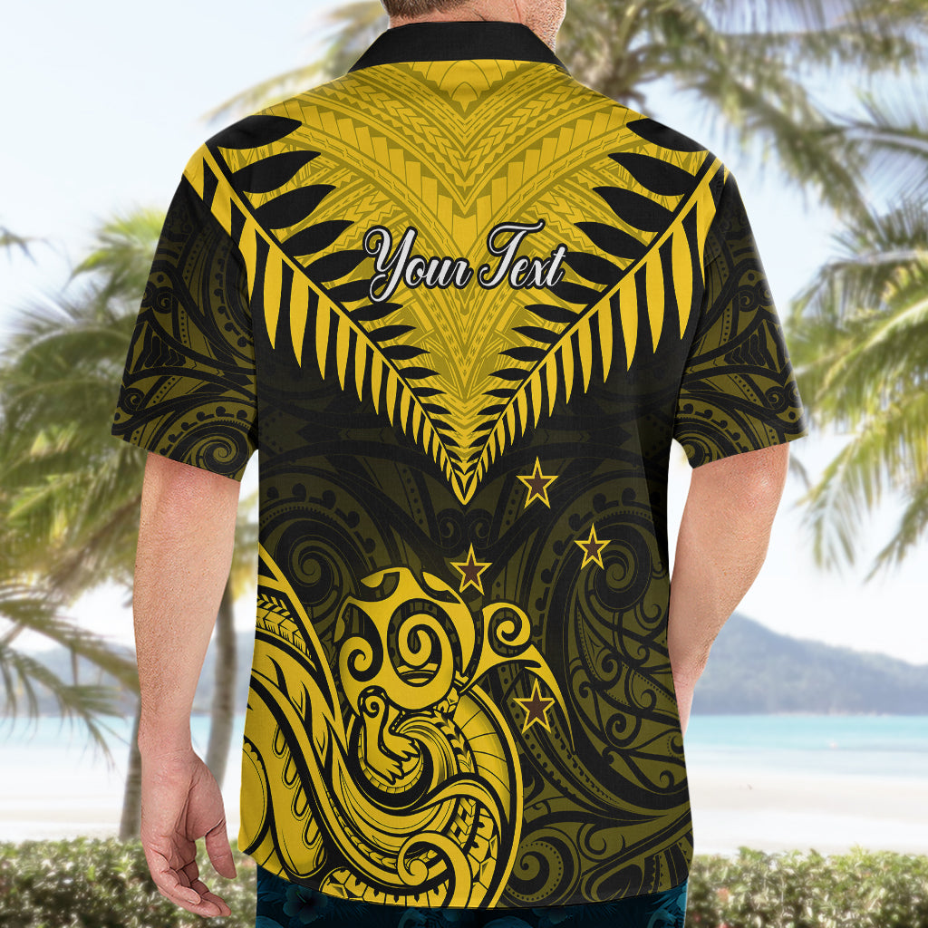 Personalised Aotearoa Hawaiian Shirt Maori Kiwi Yellow Fern - Wonder Print Shop