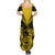 Personalised Aotearoa Summer Maxi Dress Maori Kiwi Yellow Fern - Wonder Print Shop