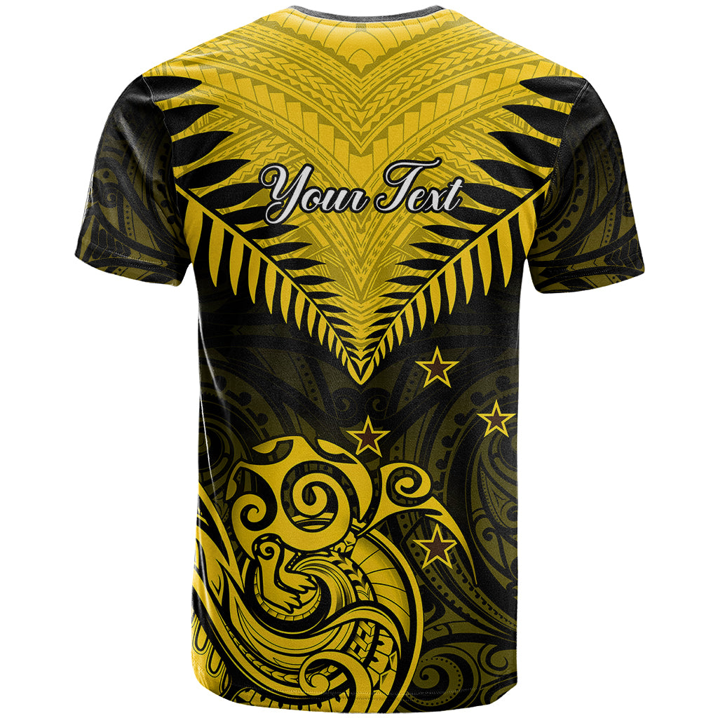 Personalised Aotearoa T Shirt Maori Kiwi Yellow Fern - Wonder Print Shop