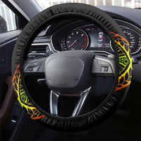 Hawaii Turtle Steering Wheel Cover Aloha Kakau Reggae Polynesian Pattern - Wonder Print Shop