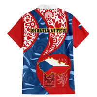 Czech Republic Independence Day Family Matching Mermaid Dress and Hawaiian Shirt Czechia Coat Of Arms Embroidery Motif - Wonder Print Shop