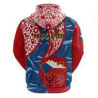 Czech Republic Independence Day Hoodie Czechia Coat Of Arms Embroidery Motif - Wonder Print Shop