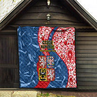 Czech Republic Independence Day Quilt Czechia Coat Of Arms Embroidery Motif - Wonder Print Shop