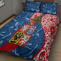 Czech Republic Independence Day Quilt Bed Set Czechia Coat Of Arms Embroidery Motif - Wonder Print Shop