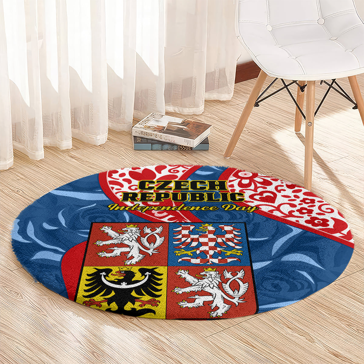 czech-republic-independence-day-round-carpet-czechia-coat-of-arms-embroidery-motif