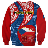 Czech Republic Independence Day Sweatshirt Czechia Coat Of Arms Embroidery Motif - Wonder Print Shop