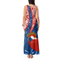 Czech Republic Independence Day Tank Maxi Dress Czechia Coat Of Arms Embroidery Motif - Wonder Print Shop
