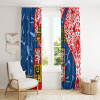 Czech Republic Independence Day Window Curtain Czechia Coat Of Arms Embroidery Motif - Wonder Print Shop