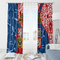 Czech Republic Independence Day Window Curtain Czechia Coat Of Arms Embroidery Motif - Wonder Print Shop