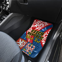 Personalised Czech Republic Independence Day Car Mats Czechia Coat Of Arms Embroidery Motif - Wonder Print Shop