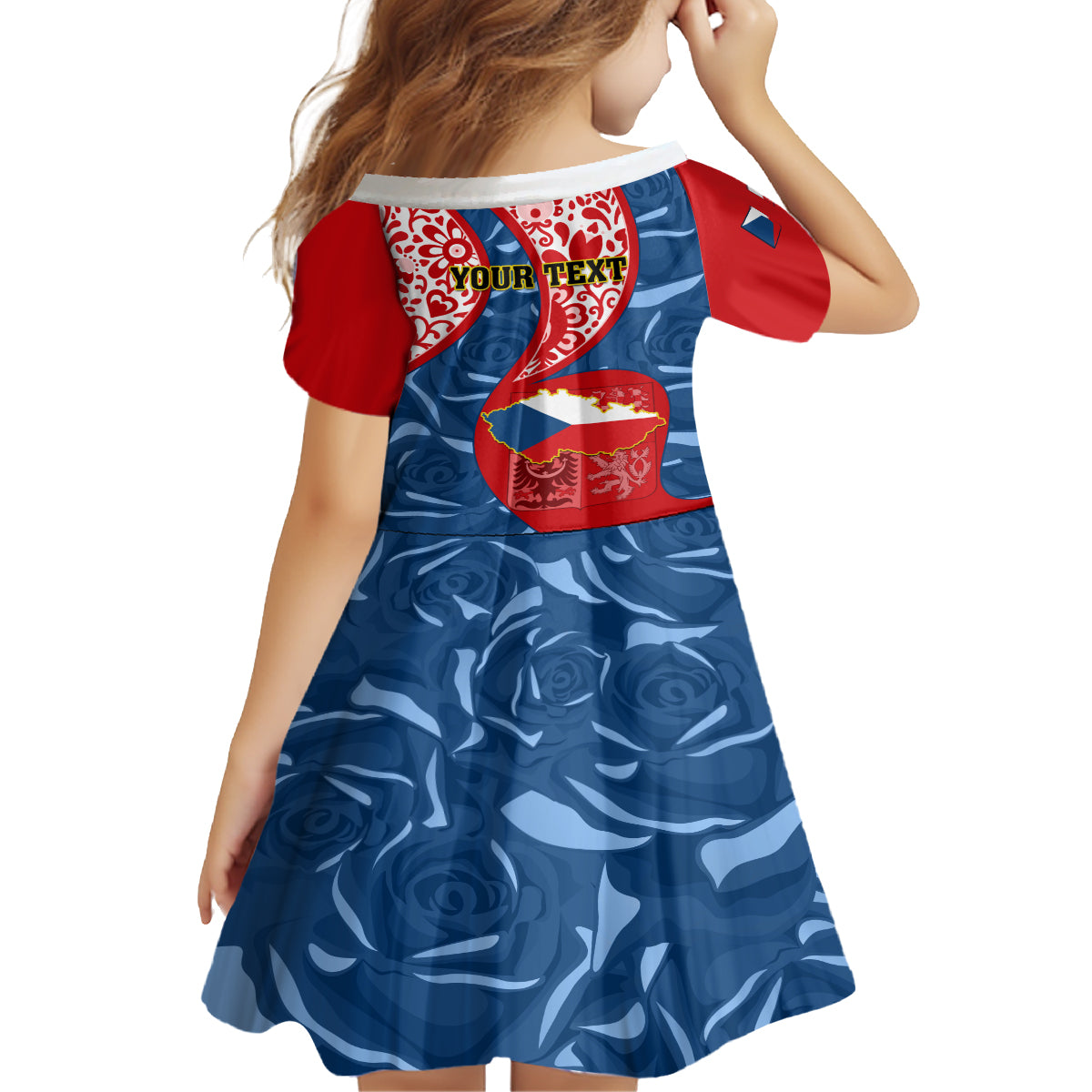 Personalised Czech Republic Independence Day Family Matching Tank Maxi Dress and Hawaiian Shirt Czechia Coat Of Arms Embroidery Motif - Wonder Print Shop