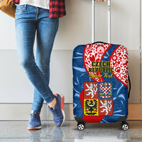 Personalised Czech Republic Independence Day Luggage Cover Czechia Coat Of Arms Embroidery Motif - Wonder Print Shop