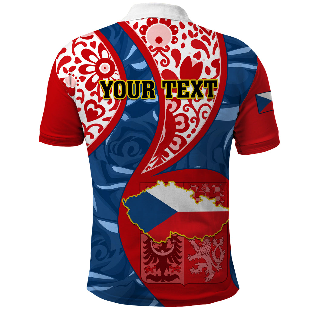 Personalised Czech Republic Independence Day Polo Shirt Czechia Coat Of Arms Embroidery Motif - Wonder Print Shop