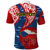 Personalised Czech Republic Independence Day Polo Shirt Czechia Coat Of Arms Embroidery Motif - Wonder Print Shop
