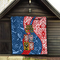 Personalised Czech Republic Independence Day Quilt Czechia Coat Of Arms Embroidery Motif - Wonder Print Shop