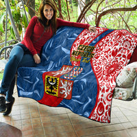 Personalised Czech Republic Independence Day Quilt Czechia Coat Of Arms Embroidery Motif - Wonder Print Shop