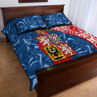 Personalised Czech Republic Independence Day Quilt Bed Set Czechia Coat Of Arms Embroidery Motif - Wonder Print Shop