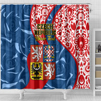 personalised-czech-republic-independence-day-shower-curtain-czechia-coat-of-arms-embroidery-motif