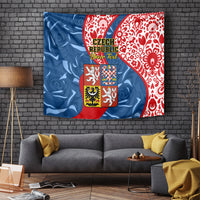Personalised Czech Republic Independence Day Tapestry Czechia Coat Of Arms Embroidery Motif - Wonder Print Shop