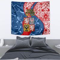 Personalised Czech Republic Independence Day Tapestry Czechia Coat Of Arms Embroidery Motif - Wonder Print Shop