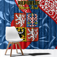 Personalised Czech Republic Independence Day Window Curtain Czechia Coat Of Arms Embroidery Motif - Wonder Print Shop