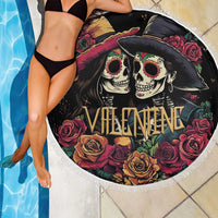 Sugar Skull Couple Valentine Beach Blanket Roses Romantic Love