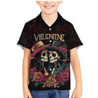 Personalised Sugar Skull Couple Valentine Family Matching Mermaid Dress and Hawaiian Shirt Roses Romantic Love