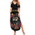 Personalised Sugar Skull Couple Valentine Family Matching Summer Maxi Dress and Hawaiian Shirt Roses Romantic Love