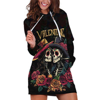 Personalised Sugar Skull Couple Valentine Hoodie Dress Roses Romantic Love