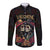 Personalised Sugar Skull Couple Valentine Long Sleeve Button Shirt Roses Romantic Love
